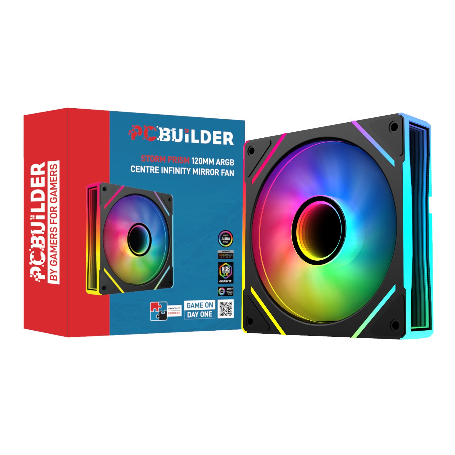 PCBuilder STORM PRISM 120mm ARGB Fan - Black