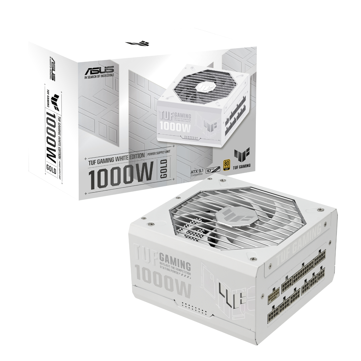 Asus TUF Gaming 1000W 80 PLUS Gold ATX Modular Power Supply - White