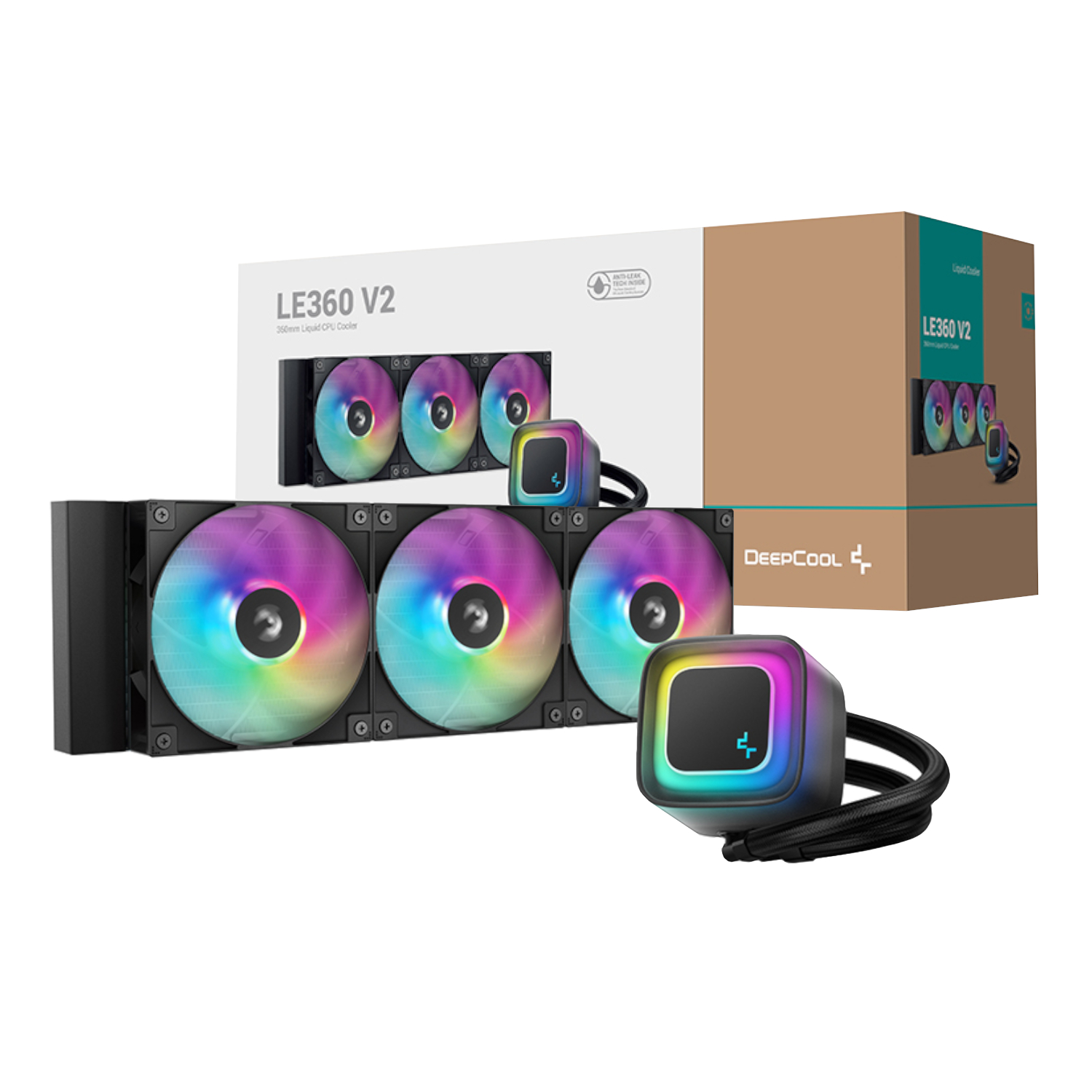 DeepCool LE360 V2 ARGB 360mm AIO Liquid Cooler - Black