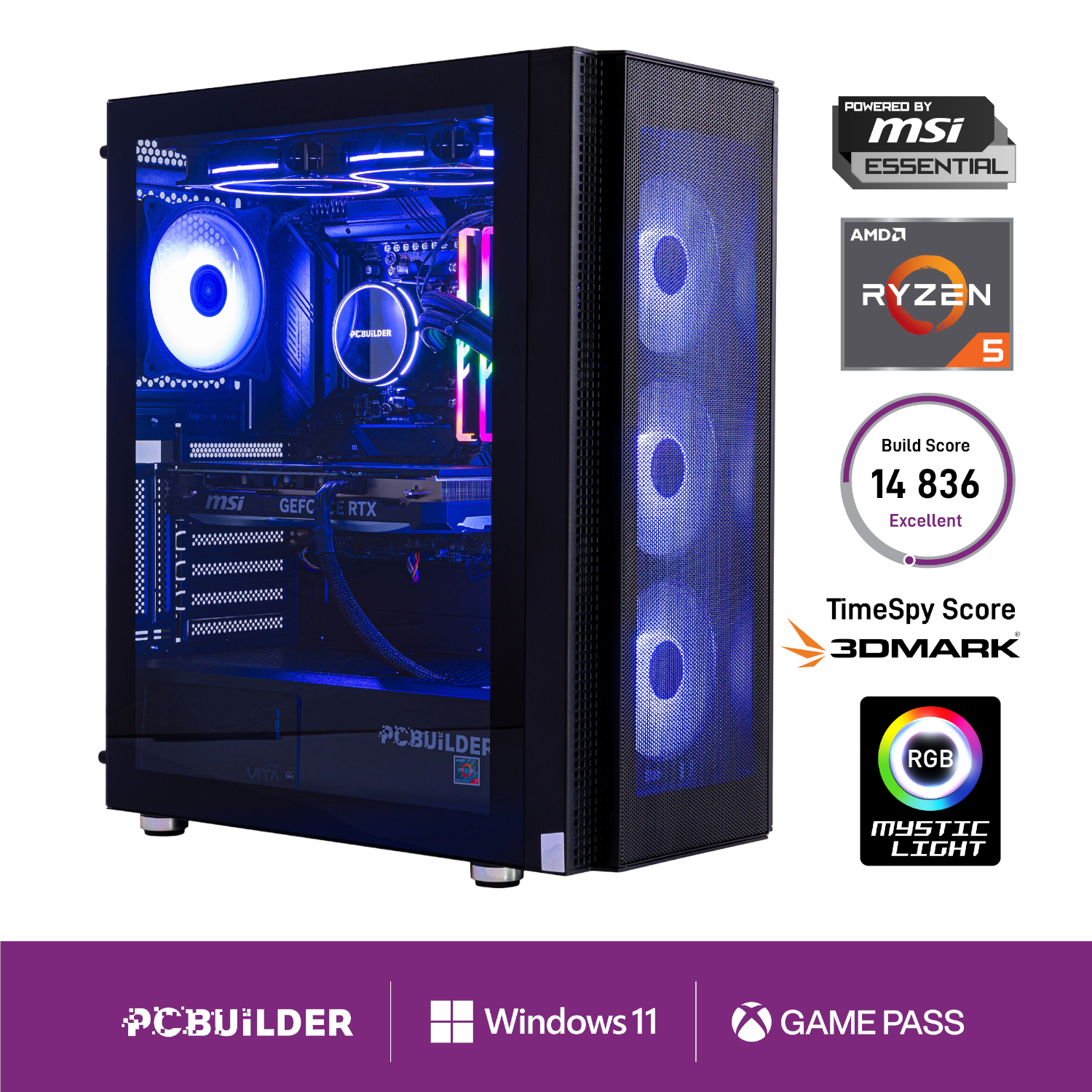 PCBuilder Ryzen 5 9600X NEXUS Windows 11 Gaming PC
