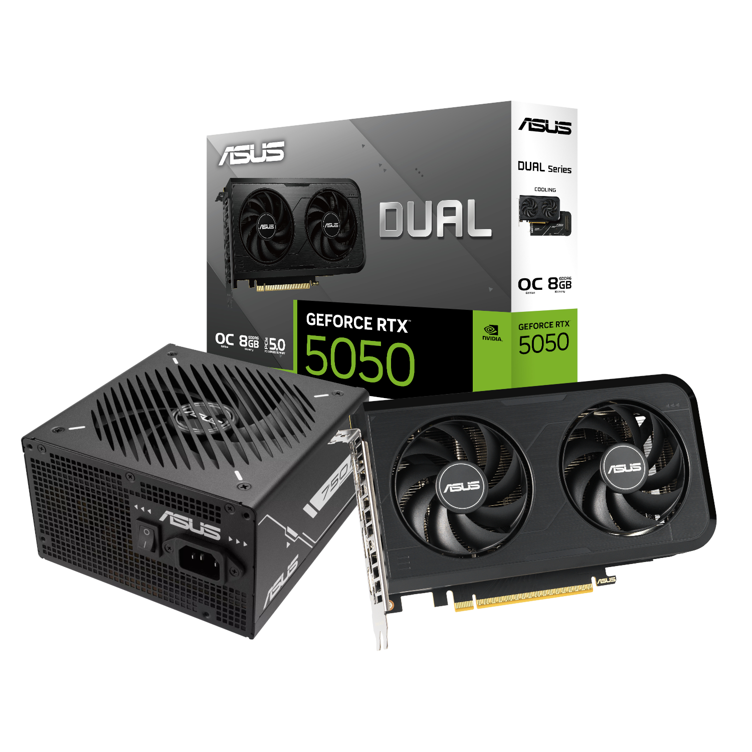 Asus Nvidia GeForce RTX 5050 OC Edition and 750W 80 PLUS Bronze Non-Modular Power Supply Bundle